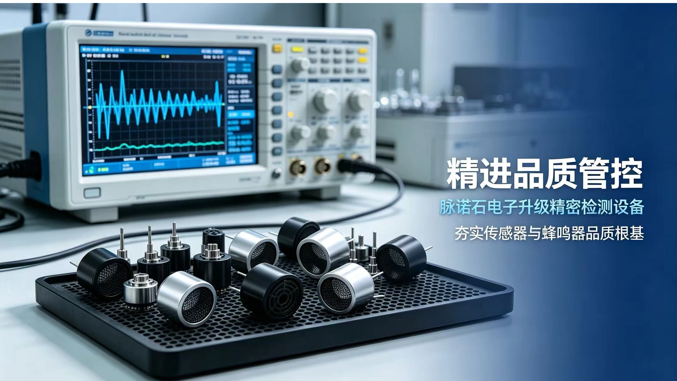 标题：精进品质管控！脉诺石电子升级精密检测设备，夯实传感器与蜂鸣器品质根基